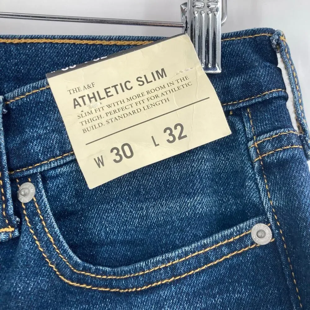 Abercrombie & Fitch Athletic Slim Dark Wash Jeans Men’s 30x32 NEW